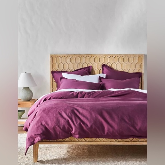 Anthropologie Relaxed Line-Cotton Duvet Cover Size King New - Picture 1 of 10
